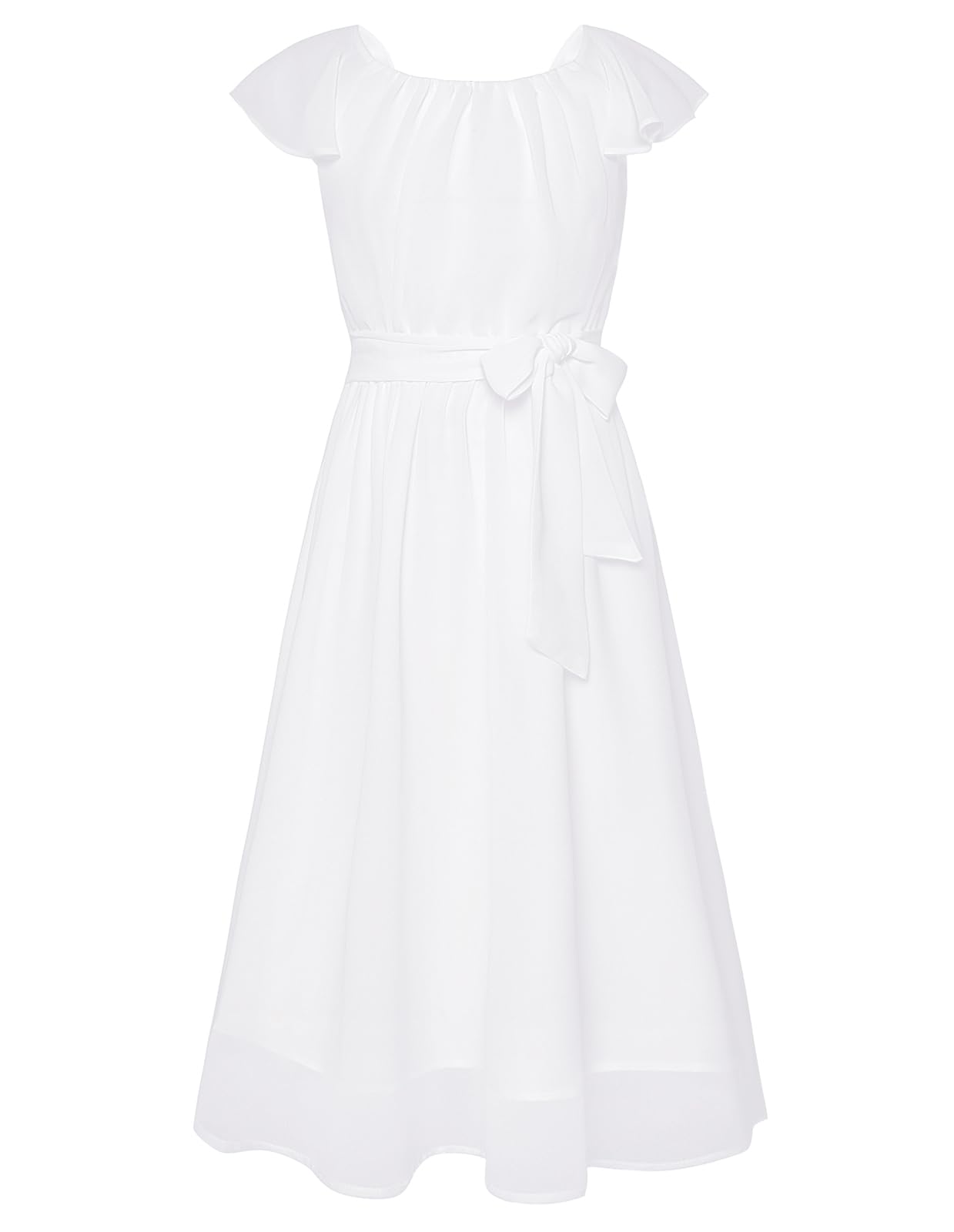 GRACE KARIN Girls Dress Formal Party Wedding Guest Pageant Dress for Teen Girls Ruffle Backless Maxi Sundress Size 6-14