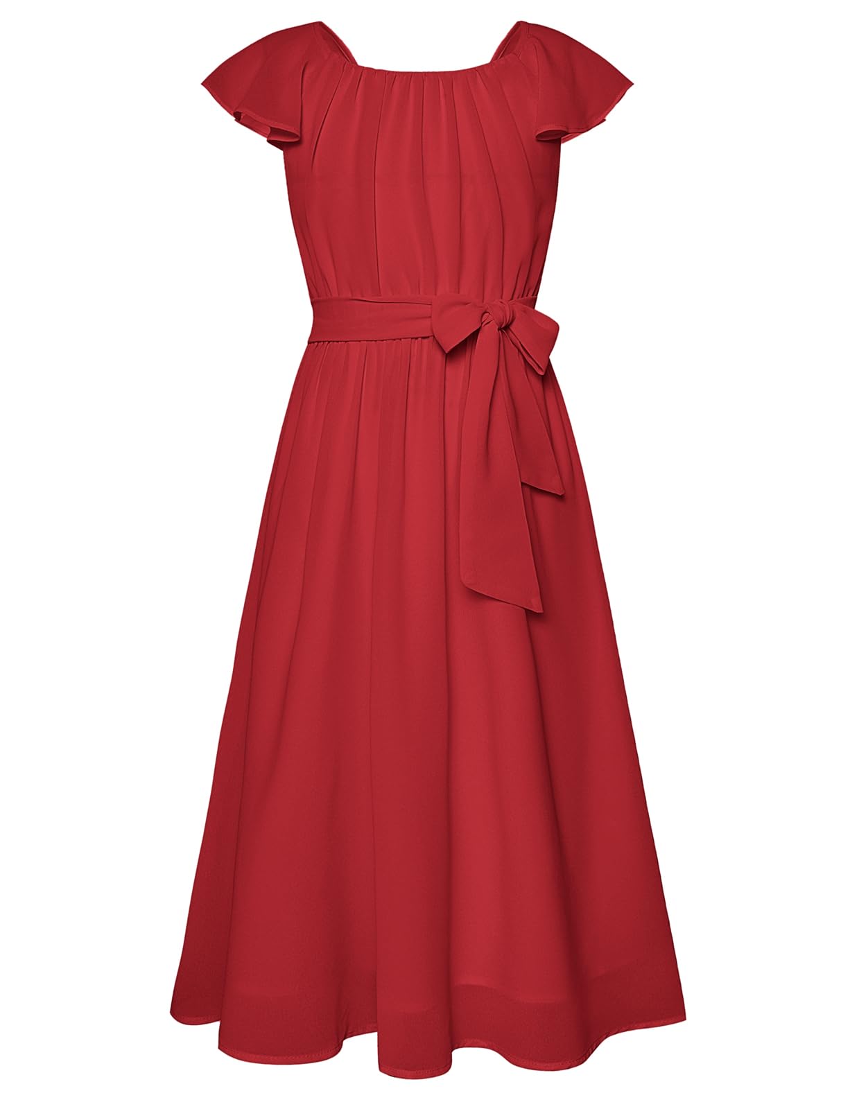 GRACE KARIN Girls Dress Formal Party Wedding Guest Pageant Dress for Teen Girls Ruffle Backless Maxi Sundress Size 6-14