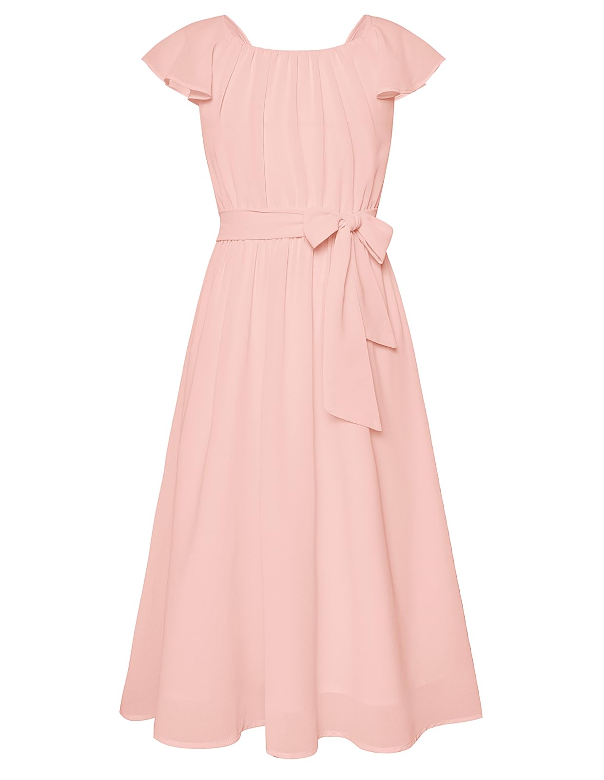 GRACE KARIN Girls Dress Formal Party Wedding Guest Pageant Dress for Teen Girls Ruffle Backless Maxi Sundress Size 6-14