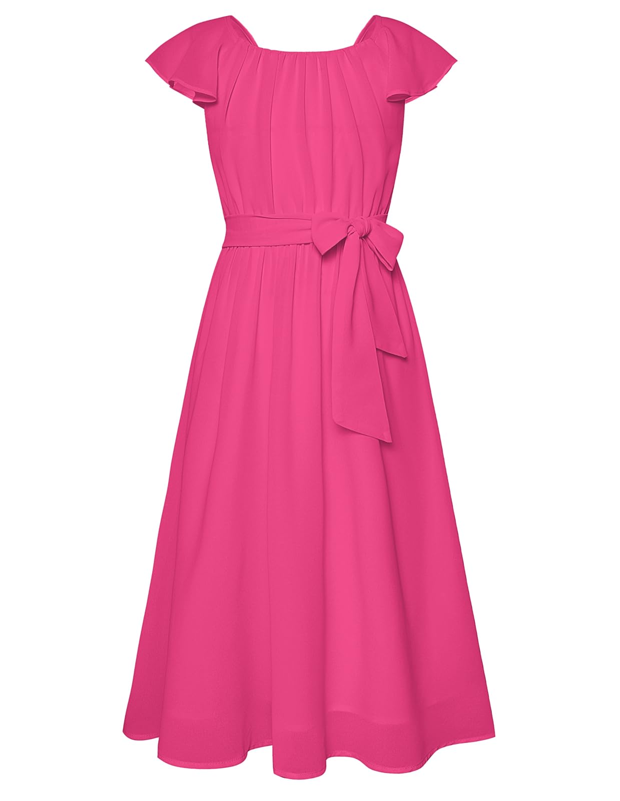 GRACE KARIN Girls Dress Formal Party Wedding Guest Pageant Dress for Teen Girls Ruffle Backless Maxi Sundress Size 6-14