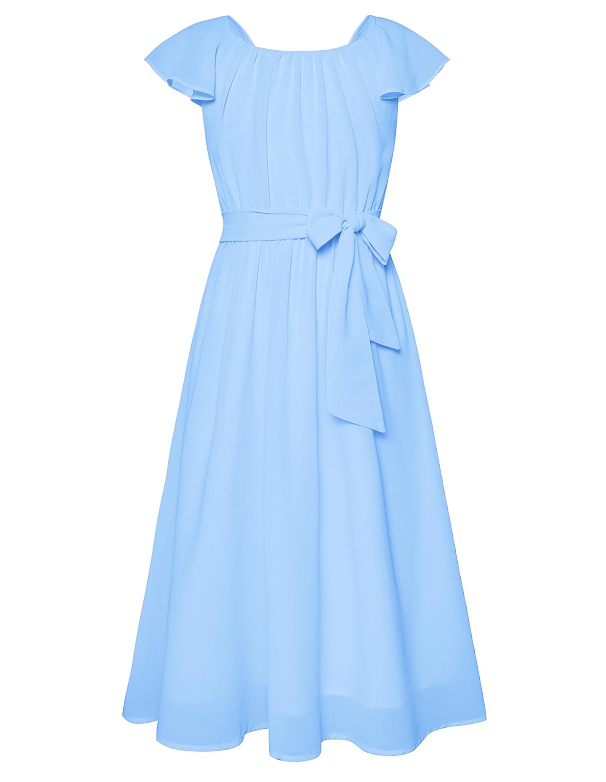 GRACE KARIN Girls Dress Formal Party Wedding Guest Pageant Dress for Teen Girls Ruffle Backless Maxi Sundress Size 6-14