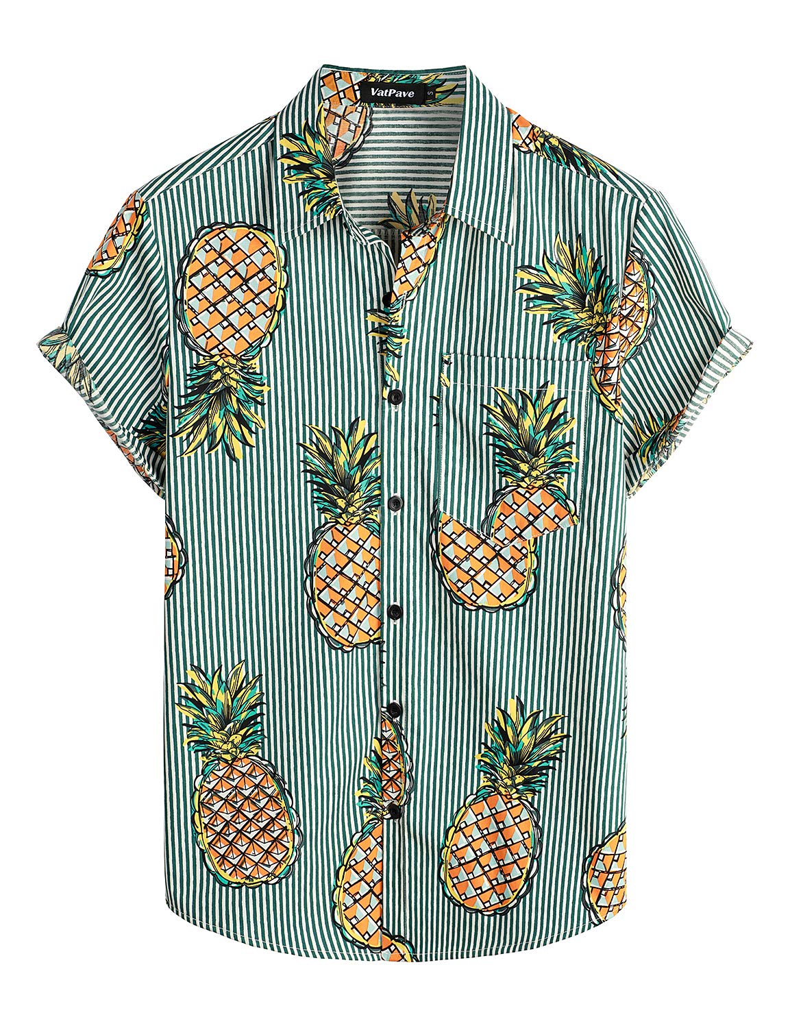 VATPAVE Mens Floral Hawaiian Shirt Casual Button Down Short Sleeve Aloha Beach Shirts