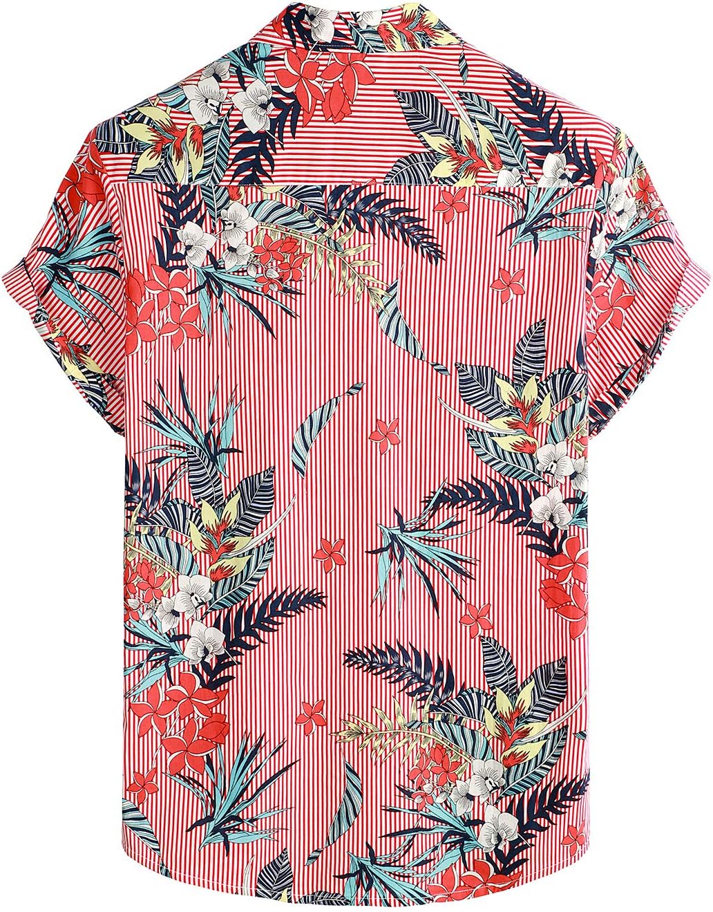 VATPAVE Mens Floral Hawaiian Shirt Casual Button Down Short Sleeve Aloha Beach Shirts