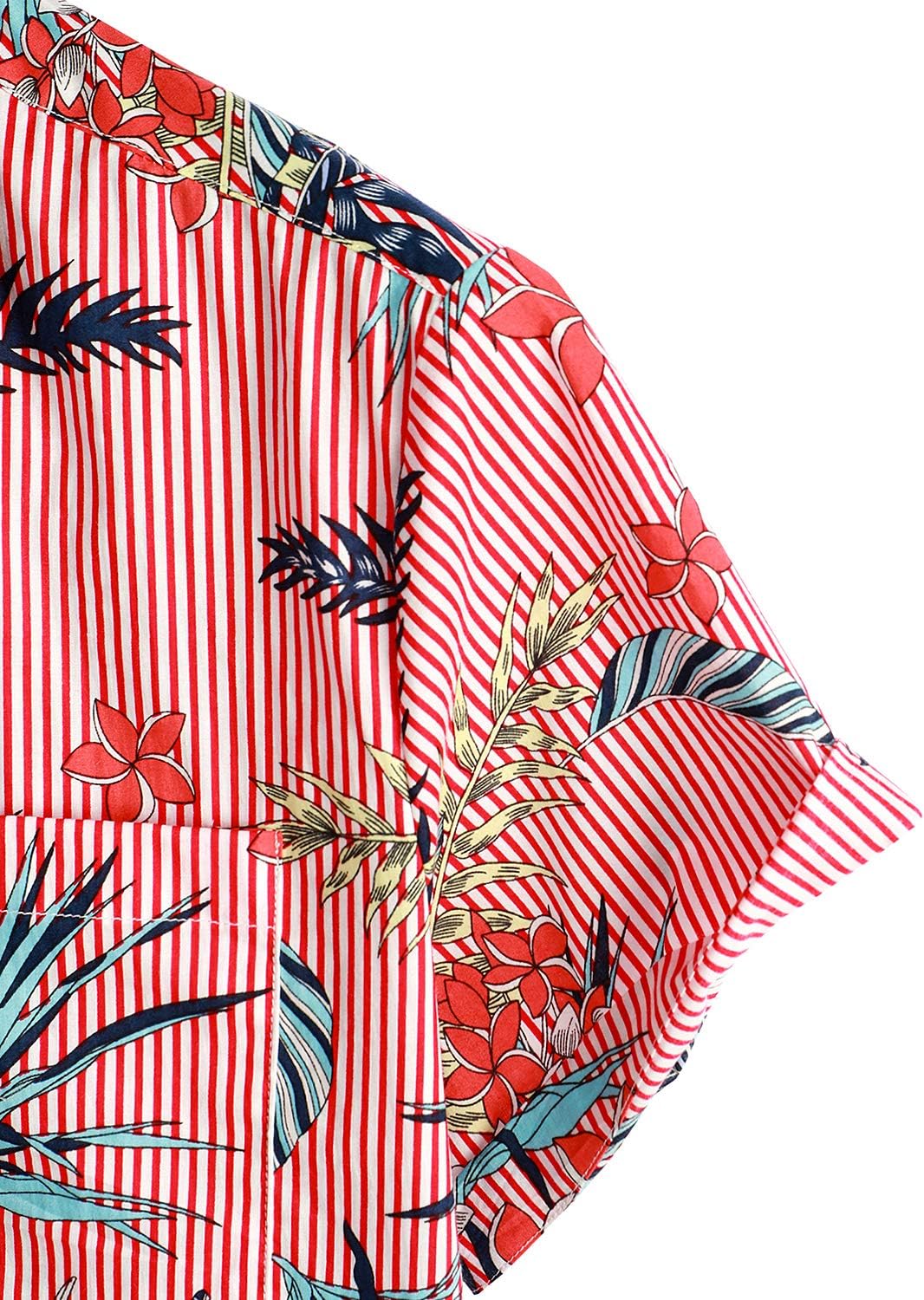 VATPAVE Mens Floral Hawaiian Shirt Casual Button Down Short Sleeve Aloha Beach Shirts