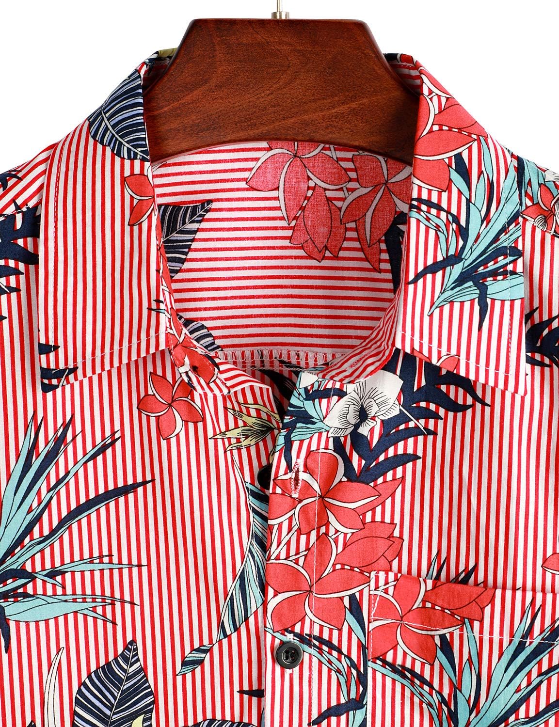 VATPAVE Mens Floral Hawaiian Shirt Casual Button Down Short Sleeve Aloha Beach Shirts
