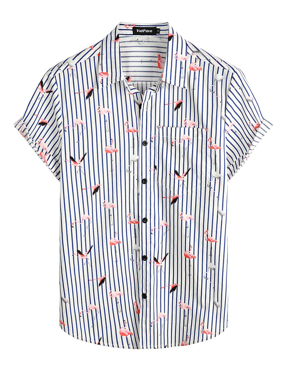VATPAVE Mens Floral Hawaiian Shirt Casual Button Down Short Sleeve Aloha Beach Shirts