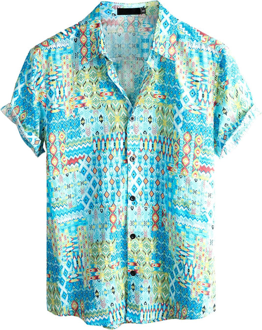 VATPAVE Mens Casual Hawaiian Floral Shirts Short Sleeve Button Down Tropical Shirts Beach Summer Shirts